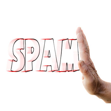 hand stop the word spam